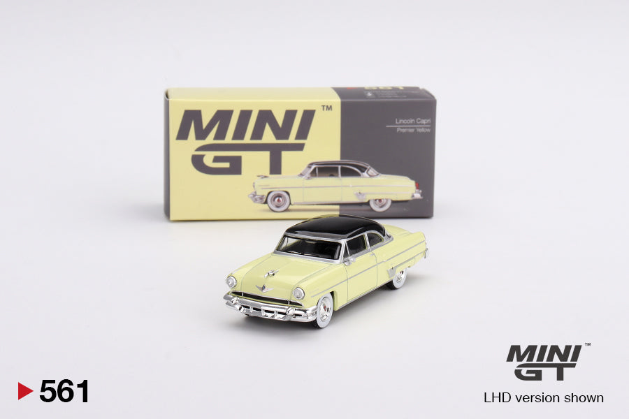 MiniGT 1:64 Lincoln Capri 1954 – Premier Yellow – MiJo Exclusive #561