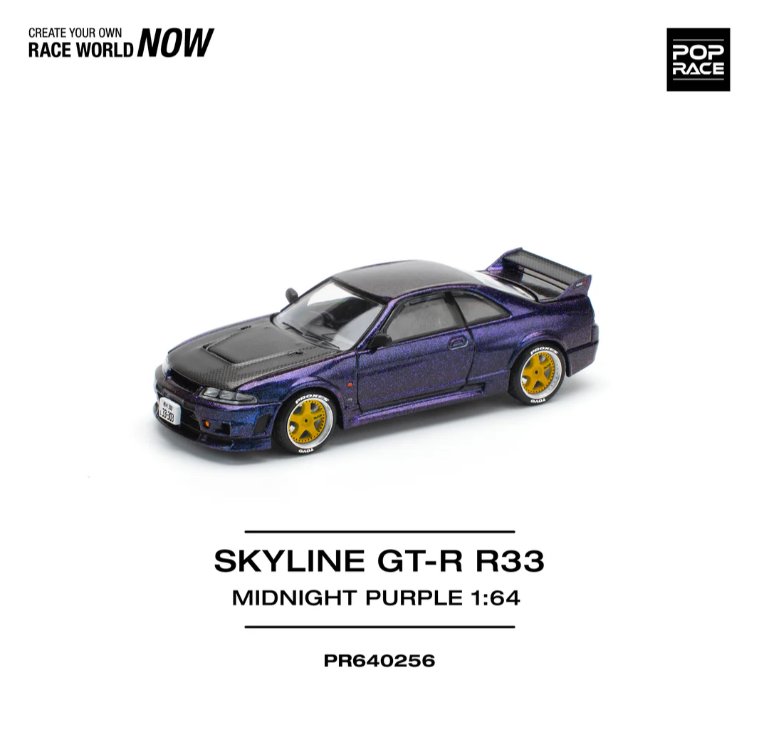 Pop Race 1:64 Nissan Skyline GT-R R33 Nismo - Midnight Purple