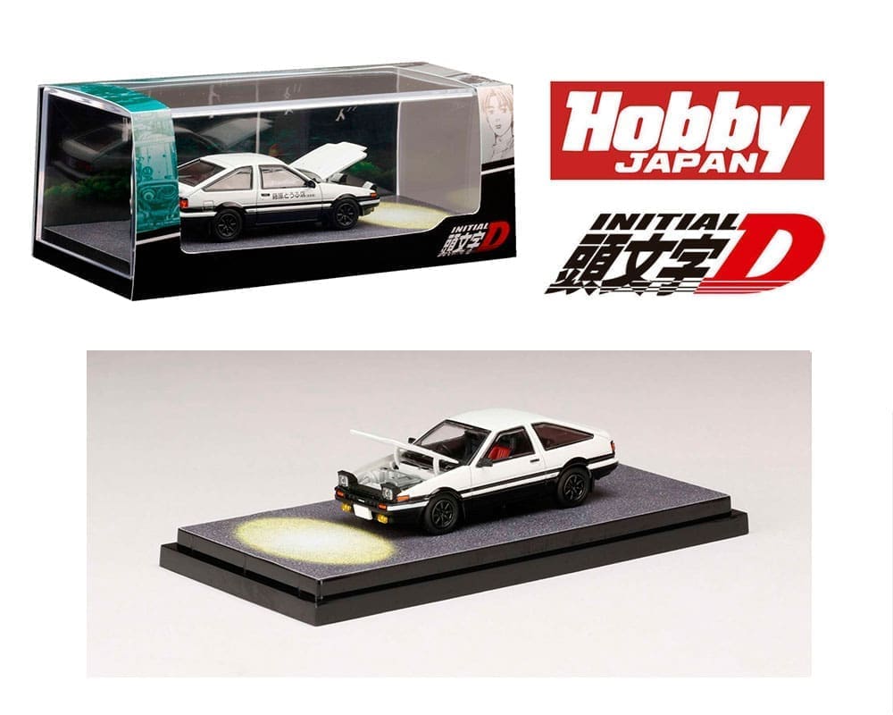 Hobby Japan 1:64 Toyota Sprinter Trueno GT APEX AE86 INITIAL D Engine Mounted Model VS Wataru Akiyama