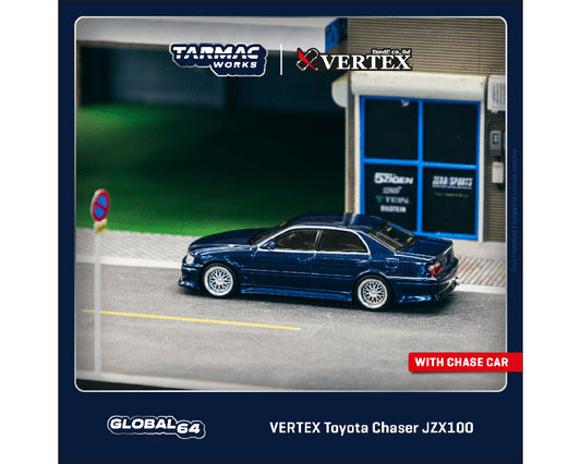 Tarmac Works 1:64 Vertex Toyota Chaser JZX100 Blue Metallic - GLOBAL64