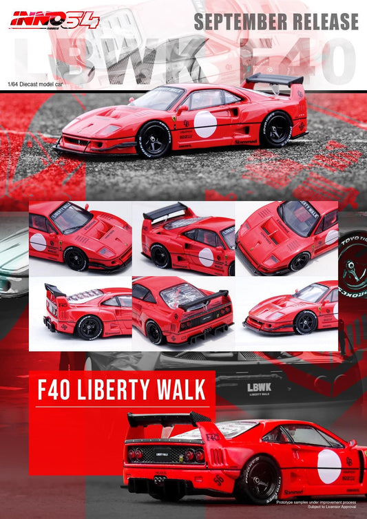 Inno64 1:64 Ferrari F40 Liberty Walk - Red
