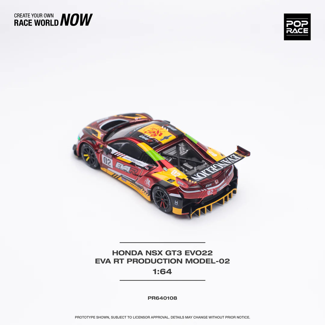 Pop Race 1:64 Honda NSX GT3 EVO22 EVA RT Production Model 02 - Red