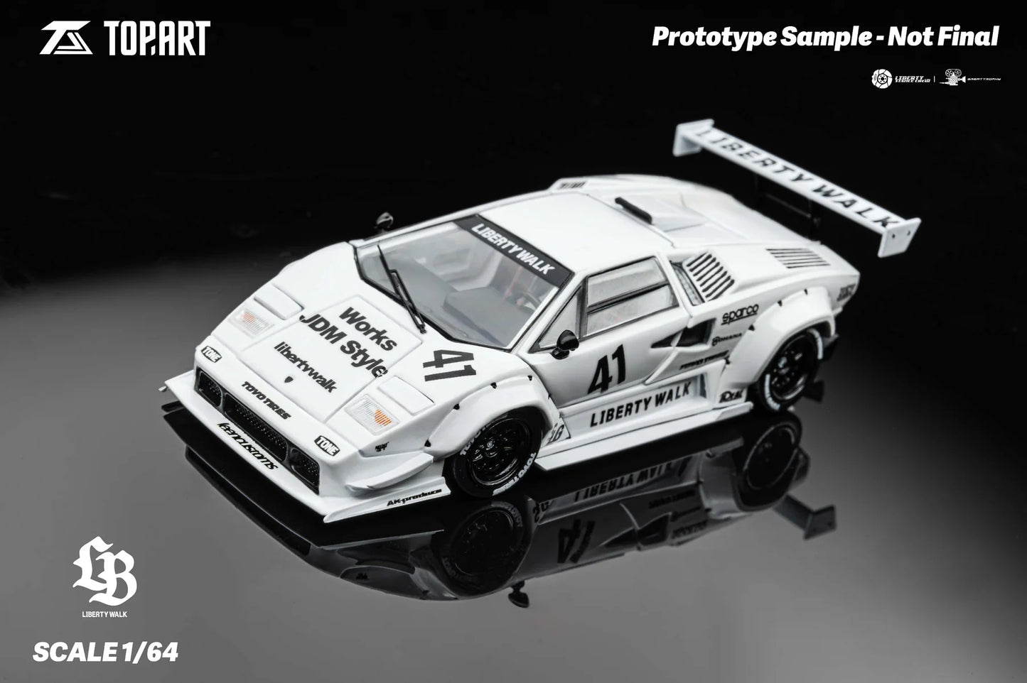Top Art 1:64 LBWK Countach - White