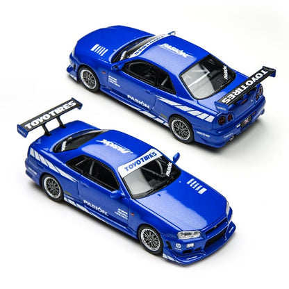 Time Micro 1:64 Nissan Skyline GT-R R34 - Blue