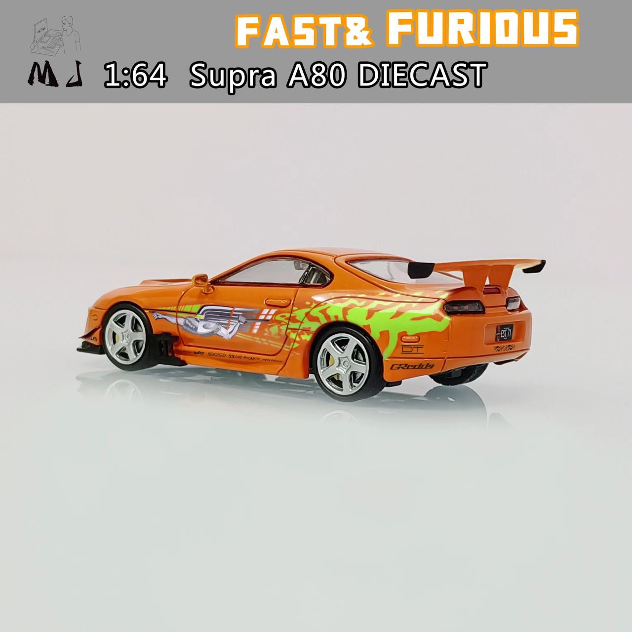 MJ Model 1:64 Supra A80 Orange Fast & Furious