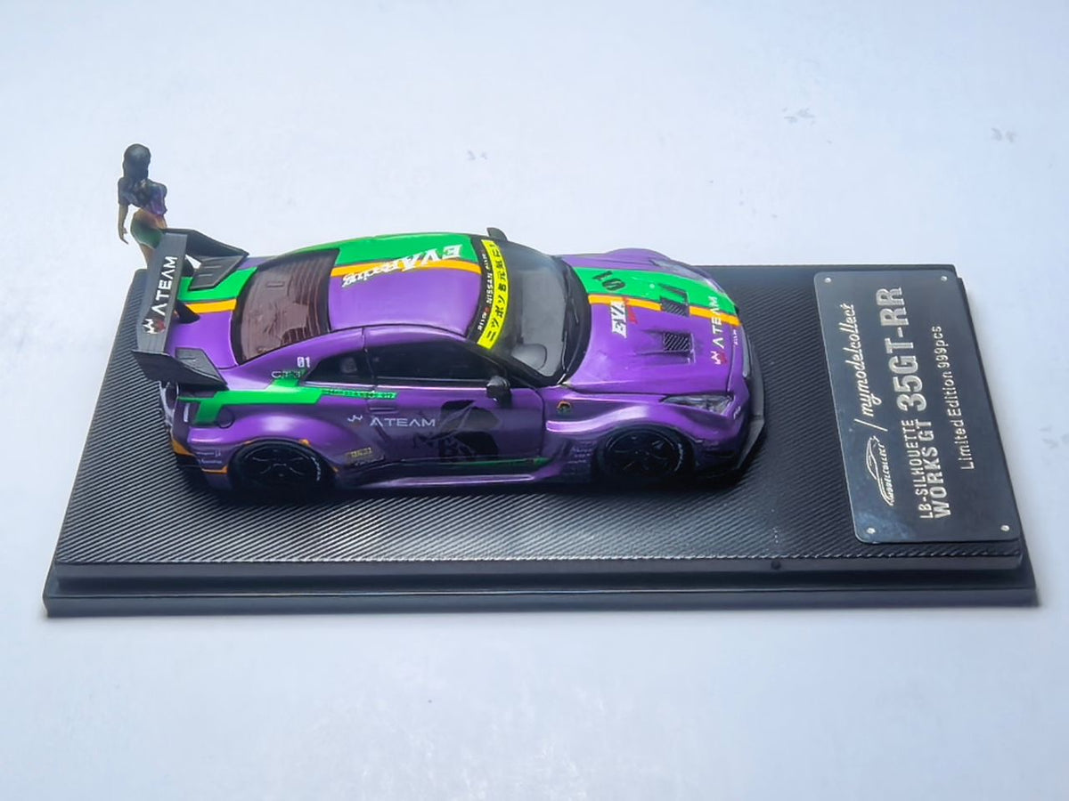 MyModelCollect 1:64 LBWK GT-R R35 With Figure - Matte Purple