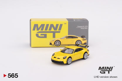 MiniGT 1:64 Porsche 911 (992) GT3 Racing Yellow – MiJo Exclusive #565