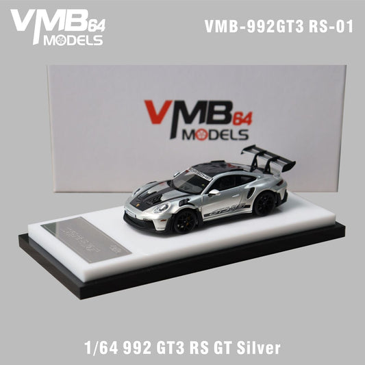 VMB 1:64 Porsche 992 GT3RS Silver - Resin Model