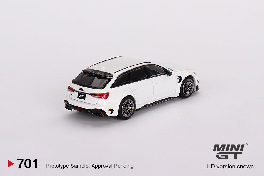 MiniGT 1:64 Audi ABT RS6-R Glacier White Metallic – MiJo Exclusive #701