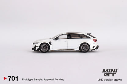 MiniGT 1:64 Audi ABT RS6-R Glacier White Metallic – MiJo Exclusive #701