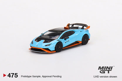 MiniGT 1:64 Lamborghini Huracán STO Blu Laufey – MiJo Exclusive #475