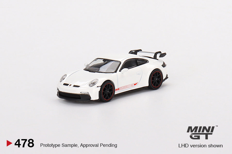 MiniGT 1:64 Porsche 911 (992) GT3 White – MiJo Exclusive #478