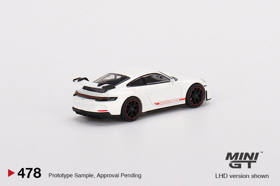 MiniGT 1:64 Porsche 911 (992) GT3 White – MiJo Exclusive #478