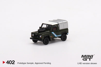 MiniGT 1:64 Land Rover Defender 90 Pickup Bronze Green – MiJo Exclusive #402