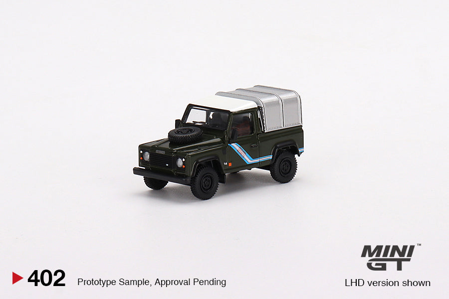 MiniGT 1:64 Land Rover Defender 90 Pickup Bronze Green – MiJo Exclusive #402