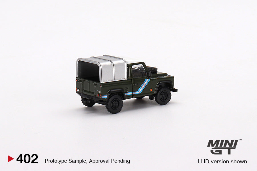 MiniGT 1:64 Land Rover Defender 90 Pickup Bronze Green – MiJo Exclusive #402