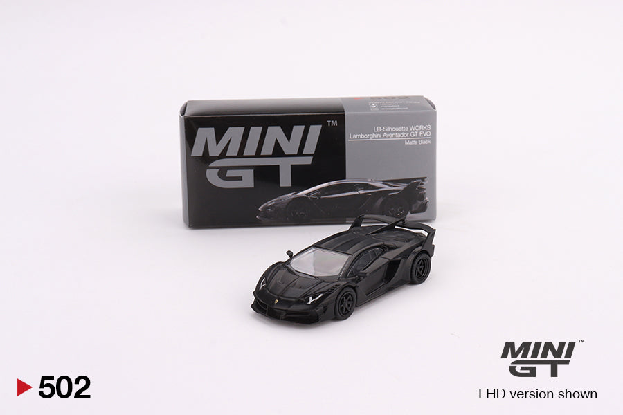 MiniGT 1:64 Lamborghini LB-Silhouette WORKS Aventador GT EVO (Matte Black)- MiJo Exclusive #502