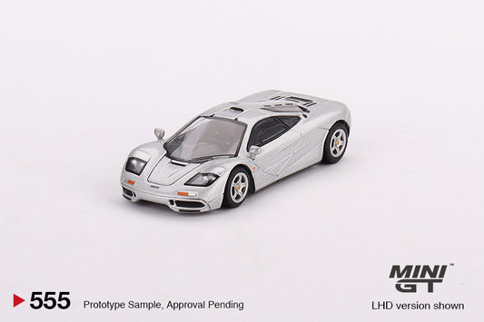 MiniGT 1:64 McLaren F1 Magnesium Silver - MiJo Exclusive #555