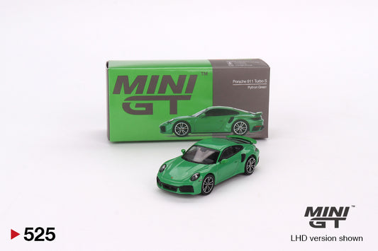 MiniGT 1:64 Porsche 911 Turbo S Python – Green – MiJo Exclusive #525