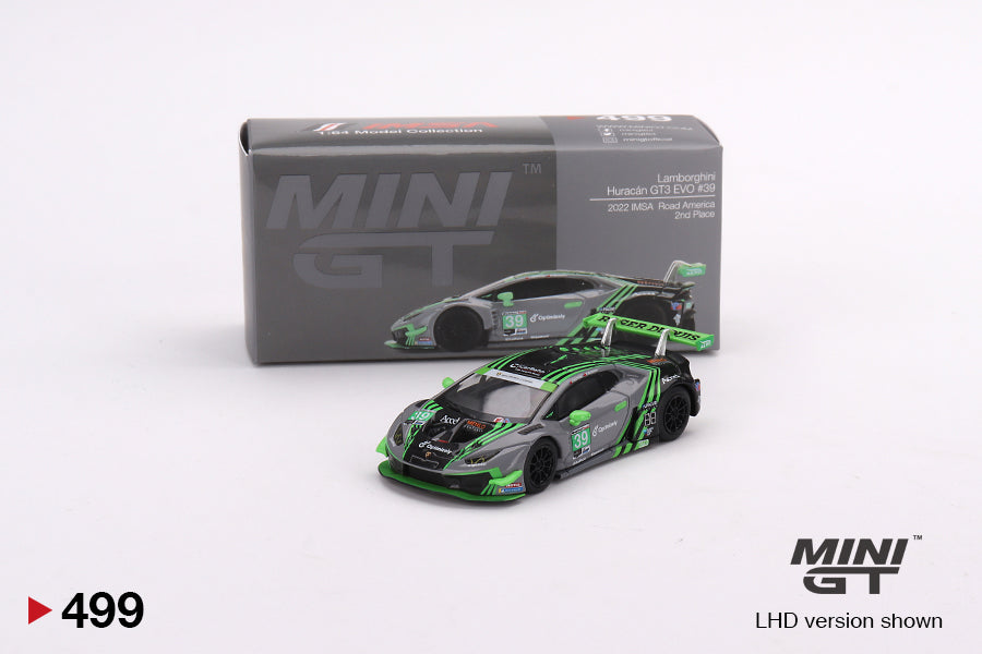 MiniGT 1:64 Lamborghini Huracán GT3 EVO #39 2022 IMSA Road America 2nd Place – MiJo Exclusive #499