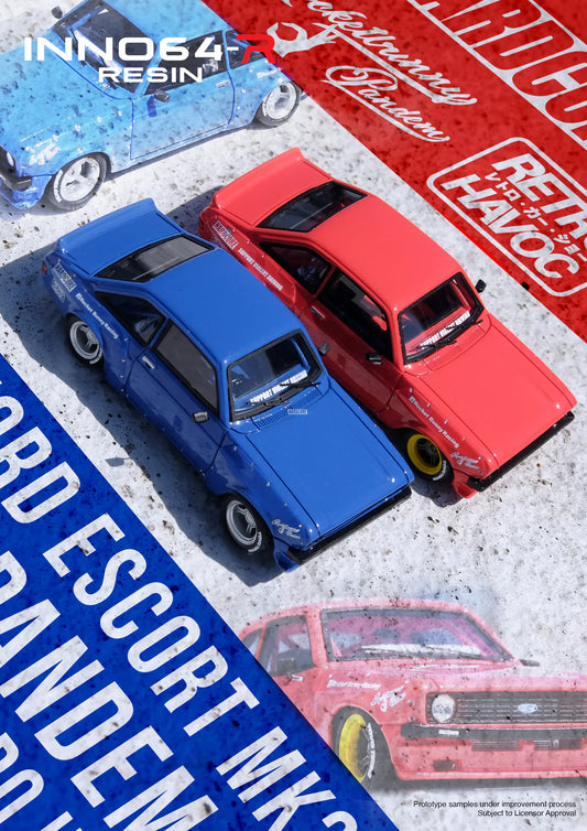 Inno64 1:64 Resin Model Ford Escort MK2 Pandem "Emotion" Retro Havoc - *2 Styles*