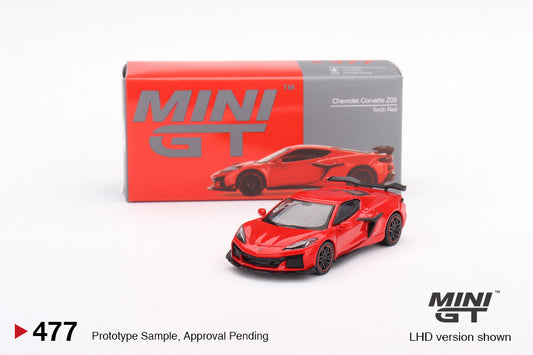 MiniGT 1:64 Chevrolet Corvette Z06 2023 Torch Red – MiJo Exclusive #477
