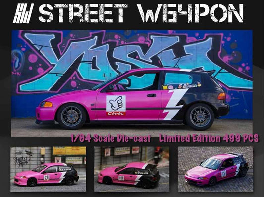 Street Weapon 1:64 Honda Civic EG6 No Good Racing - Pink