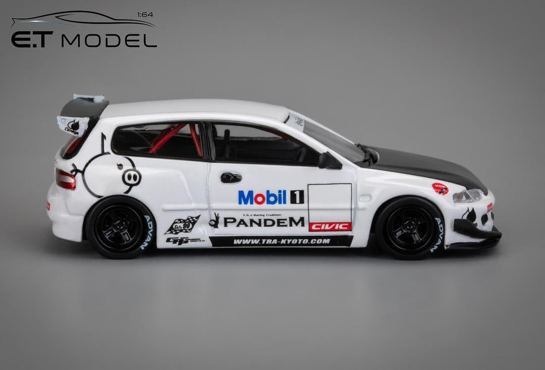 ET Model x Model Collect MC 1:64 Pandem Civic EG6 Rocket Bunny - Mobil 1