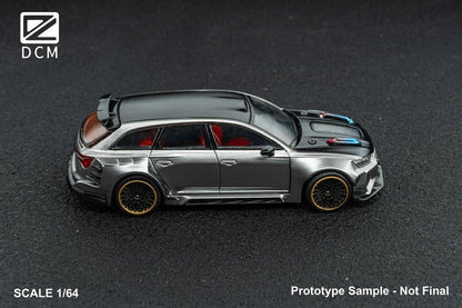 DCM 1:64 Modified Audi RS6 Avant Opening Hood - Silver Chrome