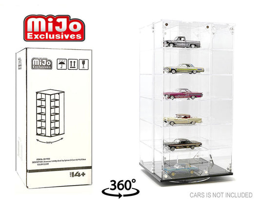 Showcase 1:64 Loose 24-Car Display Desk Top Spinner with Cover – MiJo Exclusive