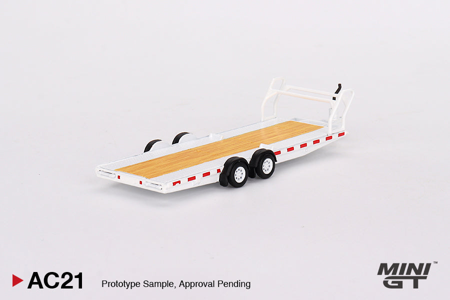 MiniGT 1:64 Car Hauler Trailer – White #AC21