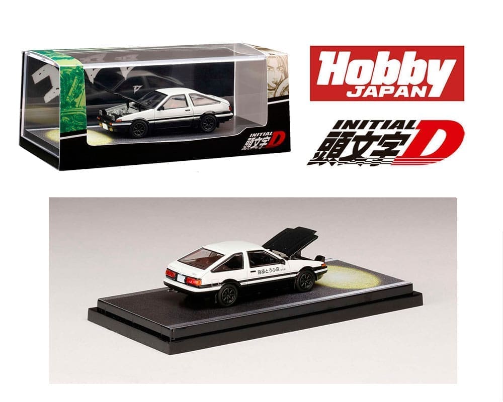 Hobby Japan 1:64 Toyota Sprinter Trueno GT APEX (AE86) INITIAL D Engine Mounted Model VS Tomoyuki Tachi