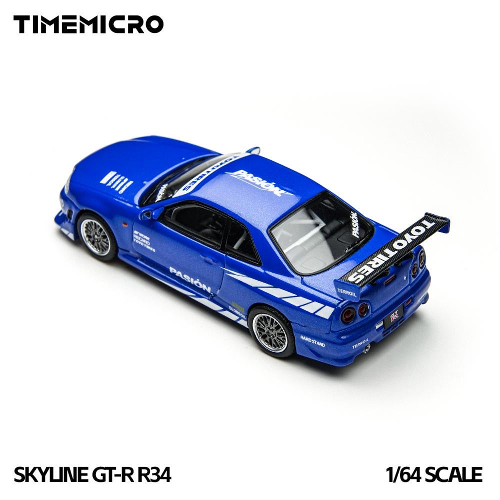 Time Micro 1:64 Nissan Skyline GT-R R34 - Blue