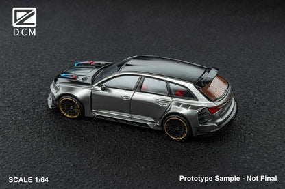 DCM 1:64 Modified Audi RS6 Avant Opening Hood - Silver Chrome