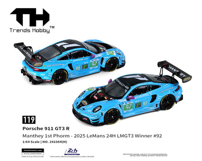 Trends Hobby 1:64 Porsche 911 GT3 R Manthey 1ST Phorm 2025 Le Mans 24H LMGT3 WINNER #92