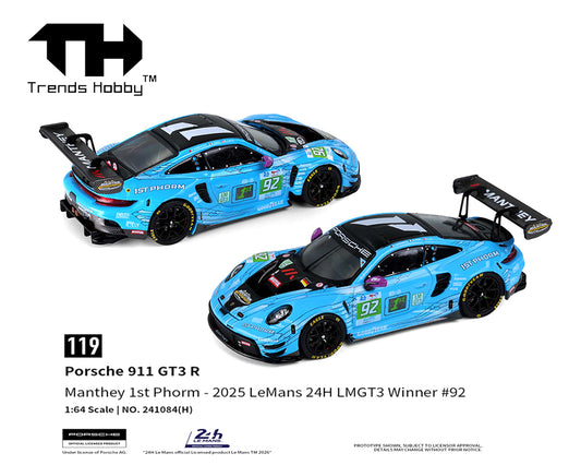 Trends Hobby 1:64 Porsche 911 GT3 R Manthey 1ST Phorm 2025 Le Mans 24H LMGT3 WINNER #92