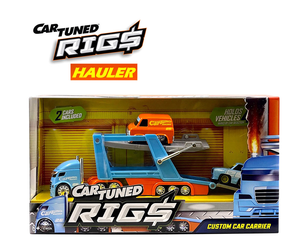 CarTuned 1:64 Hauler Series 2 Open Car Transporter With 2 Vehicles – Racing Set
