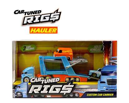 CarTuned 1:64 Hauler Series 2 Open Car Transporter With 2 Vehicles – Racing Set