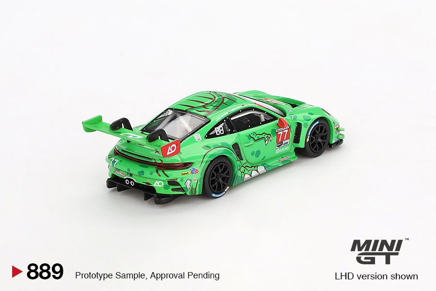 **LIMIT 2** MiniGT 1:64 Porsche 911 GT3 R #77 AO Racing 2024 IMSA Daytona 24 Hrs GTD Pro 2nd Place #889