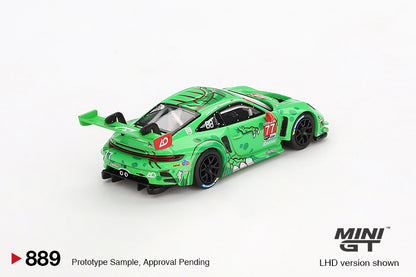 **LIMIT 2** MiniGT 1:64 Porsche 911 GT3 R #77 AO Racing 2024 IMSA Daytona 24 Hrs GTD Pro 2nd Place #889