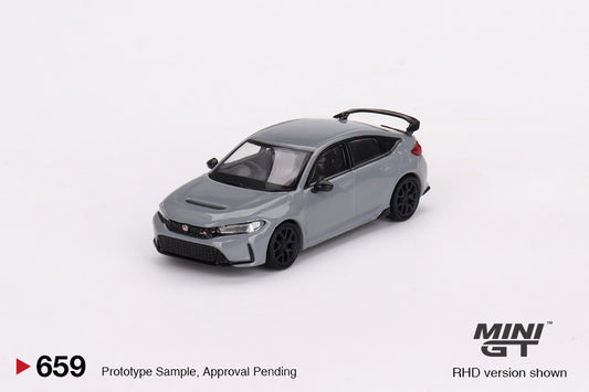 MiniGT 1:64 Honda Civic Type R 2023 – Sonic Gray Pearl – MiJo Exclusive #659