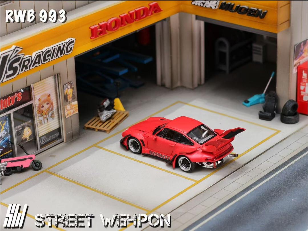 Street Weapon 1:64 Porsche RWB 993 Naginata - Matte Red *2 Styles*