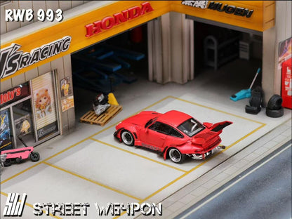 Street Weapon 1:64 Porsche RWB 993 Naginata - Matte Red *2 Styles*
