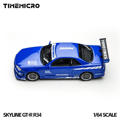 Time Micro 1:64 Nissan Skyline GT-R R34 - Blue