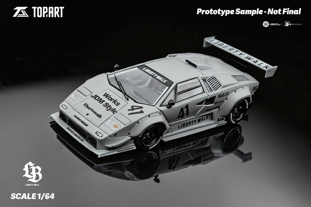 TopArt 1:64 LBWK Lamborghini Countach - Matte Grey