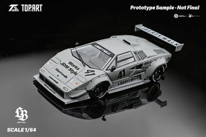 TopArt 1:64 LBWK Lamborghini Countach - Matte Grey