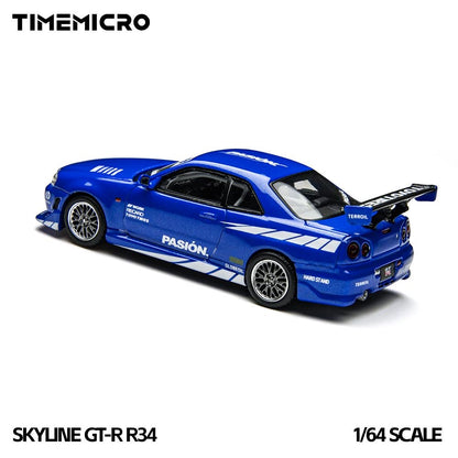 Time Micro 1:64 Nissan Skyline GT-R R34 - Blue