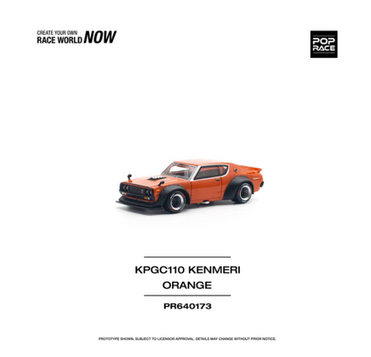 Pop Race 1:64 Nissan Skyline GT-R V8 Drift Kenmeri - Orange
