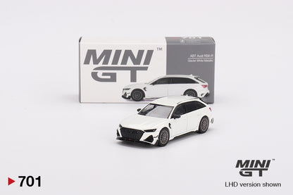 MiniGT 1:64 Audi ABT RS6-R Glacier White Metallic – MiJo Exclusive #701