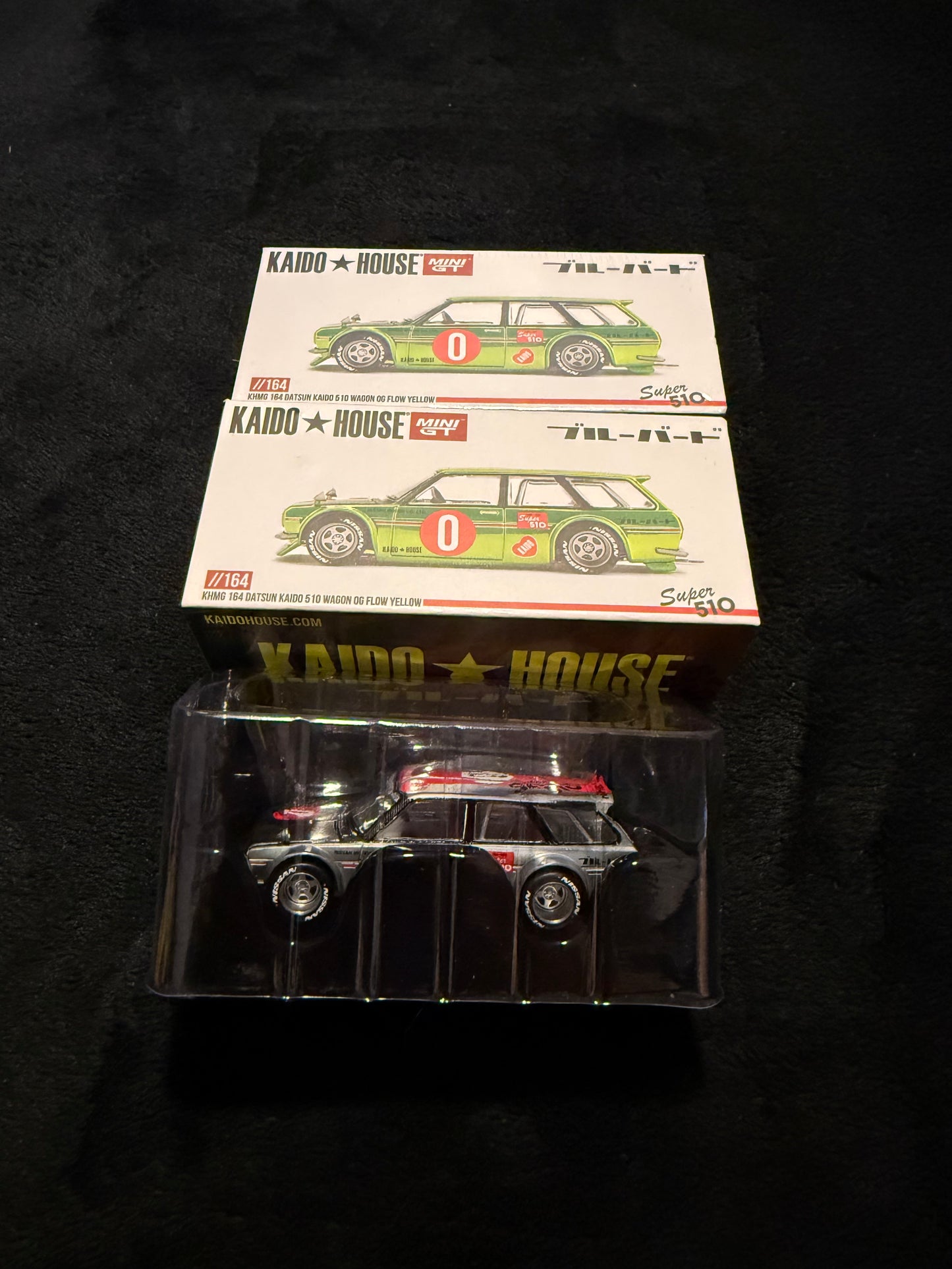 Kaido House 1:64 Datsun 510 Wagon Kaido OG Flo Yellow - Regular & Chase PAIR